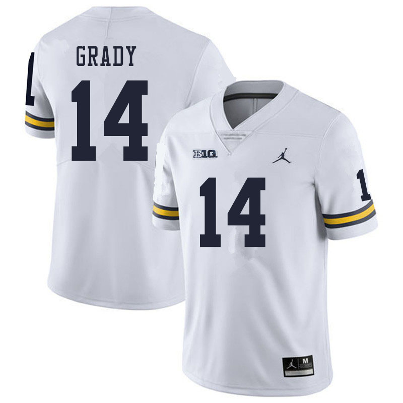 Men #14 Kyle Grady Michigan Wolverines College Football Jerseys Sale-White
